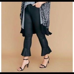 Lane Bryant Super Stretch Skinny Coated Ruffle Hem